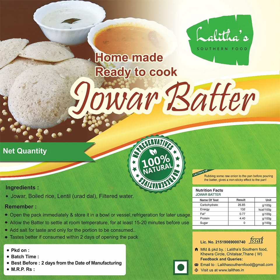 Jowar Mix Batter – Lalitha's Southern Food